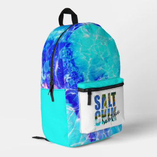 Salt Chik Beach Blue Water Personalized Backpack