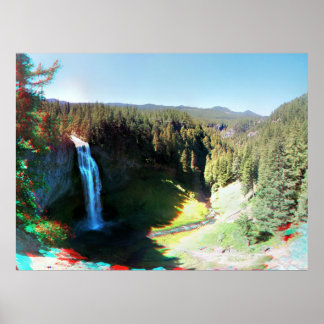 Salt Creek Falls, Oregon Poster d'Anaglyph 3D