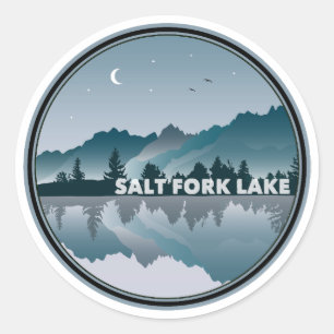 Salt Fork Lake Ohio Reflection Classic Round Sticker