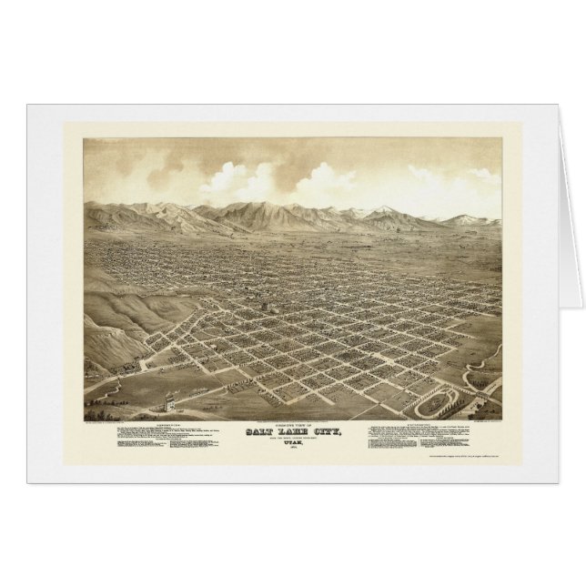 Salt Lake City, carte panoramique d'UT - 1875 (Devant horizontal)