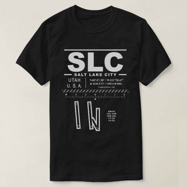 Salt Lake City International Airport SLC T-Shirt (Design Front)