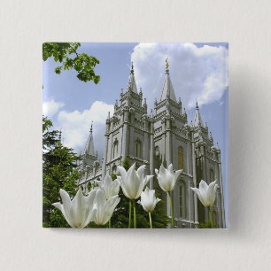Salt Lake City Mormon Temple 2 Inch Square Button