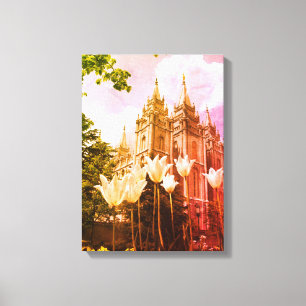 Salt Lake City Mormon Temple Art Canvas Print