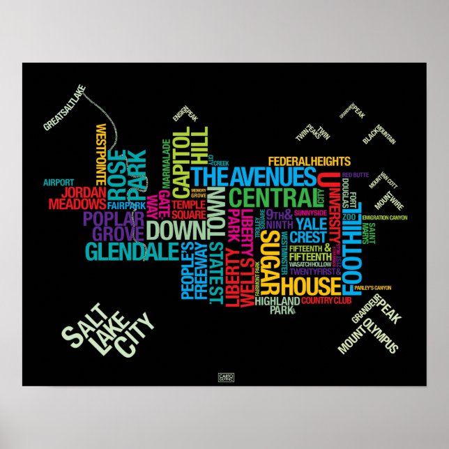 Salt Lake City Neighbourhoods: Marmalade Palette Poster (Front)