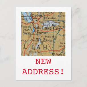 Salt Lake City New Address announcement Postcard