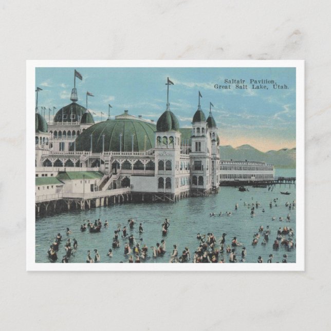 Salt Lake City, Saltair Pavilion, 1920s Vintage Postcard (Front)