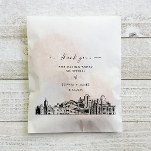 Salt Lake City Skyline Wedding Thank You  Favour Bag