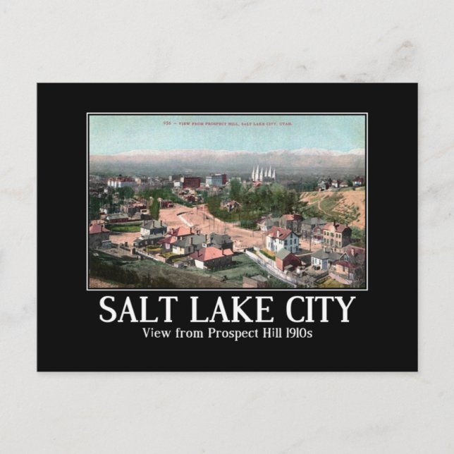 Salt Lake City UT Panorama View 1910s Postcard (Front)