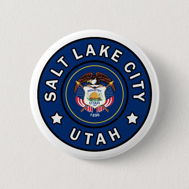 Salt Lake City Utah 2 Inch Round Button (Front)