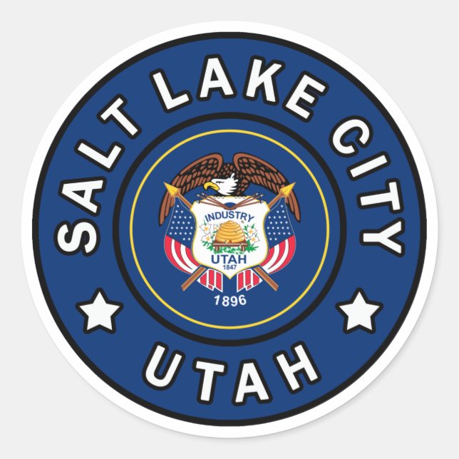 Salt Lake City Utah Classic Round Sticker (Front)