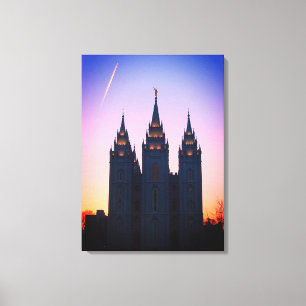 Salt Lake City, Utah Mormon Temple Art Canvas Print