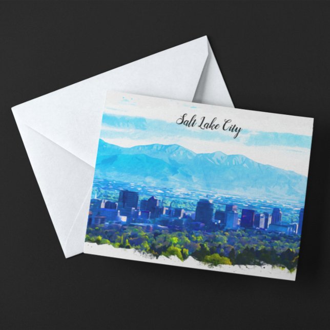 Salt Lake City Utah Panorama View Postcard (Salt Lake City USA Travel Postcard)