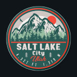 Salt Lake City Utah Retro Sunset Souvenirs 60s Magnet<br><div class="desc">Salt Lake City Utah Retro Sunset Souvenirs Mountains 60s.
Great vintage design of your favourite peak or mountains in the United states .Ideal gift for your mom or dad who love nature, Skiing in Utah.</div>