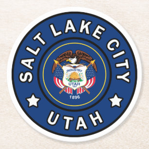 Salt Lake City Utah Round Paper Coaster