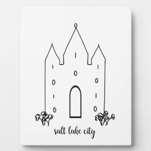 salt lake city utah temple simple modern plaque