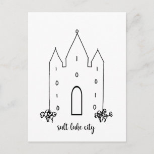 salt lake city utah temple simple modern postcard