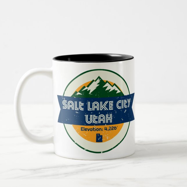 Salt Lake City Utah Two-Tone Coffee Mug (Left)