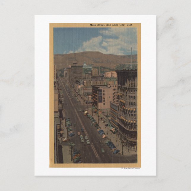 Salt Lake City, Utah - View of Main St. Postcard (Front)