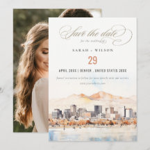 Salt Lake City Utah Watercolor Scape Wedding Photo
