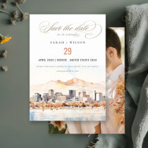 Salt Lake City Utah Watercolor Scape Wedding Photo