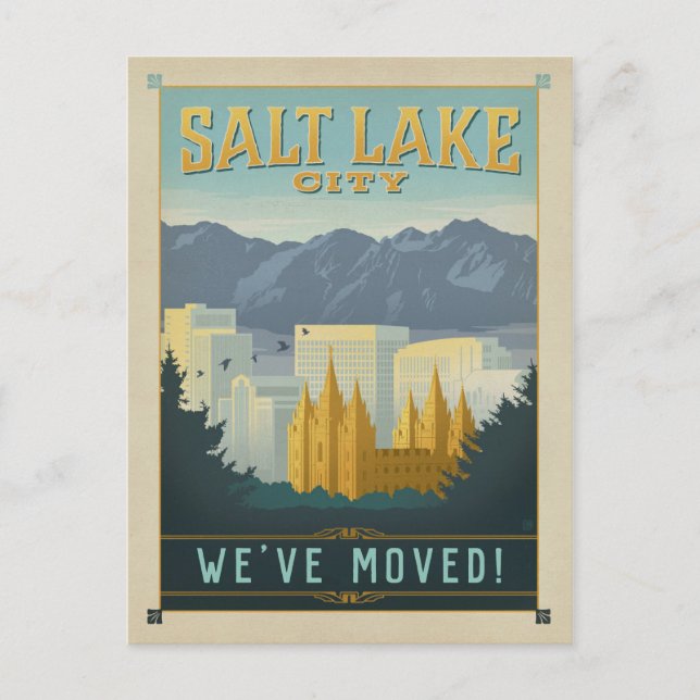Salt Lake City, Utah | We've Moved Invitation Postcard (Front)