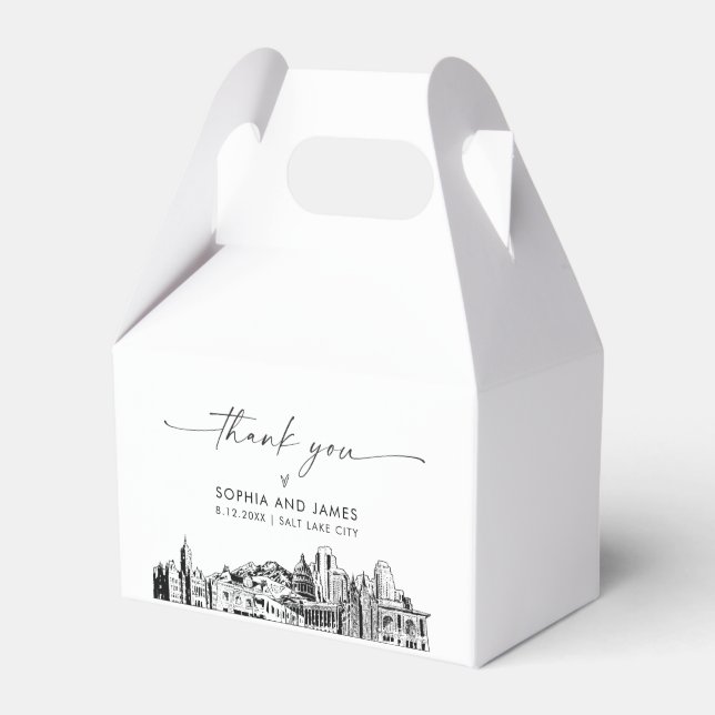 Salt Lake City Wedding Personalized Favour Box (Front Side)