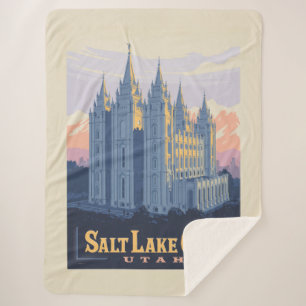 Salt Lake Temple Salt Lake City, Utah Sherpa Blanket