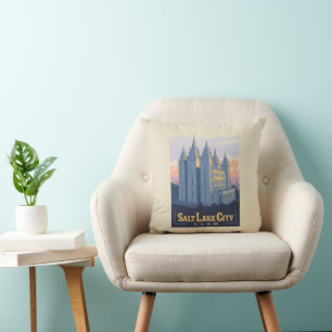 Salt Lake Temple   Salt Lake City, Utah Throw Pillow