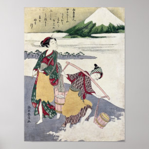 Salt Maidens on the Tago-no-ura Beach Poster