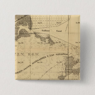 Salt marsh and tide lands 2 inch square button