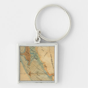 Salt marsh and tide lands map keychain