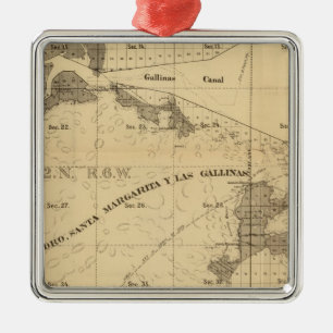 Salt marsh and tide lands metal ornament