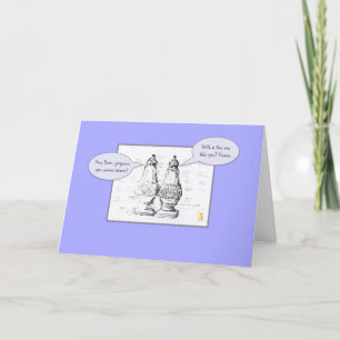 Salt & Pepper on Periwinkle Flirty Romantic Card