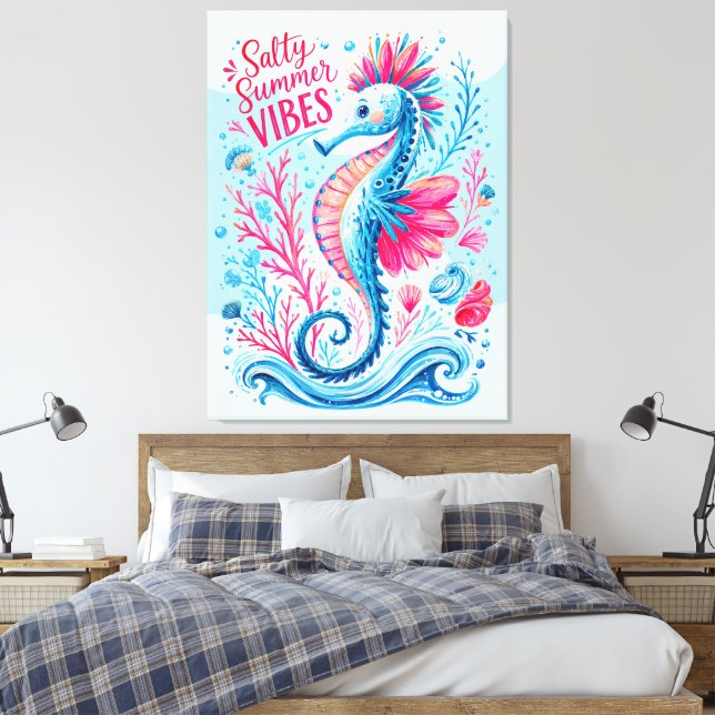 Salt Summer Vibes Canvas Print (Insitu(Bedroom))