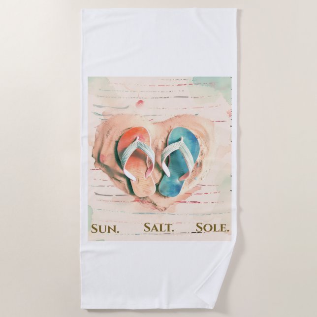 Salt Sun Sole Beach Towel (Front)