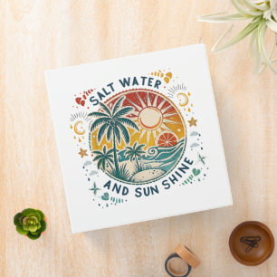 Salt Water and Sun Shine Vintage Tropical Beach Binder