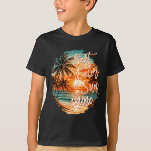 Salt Water and Sunshine Beach Sunset Family Summer T-Shirt