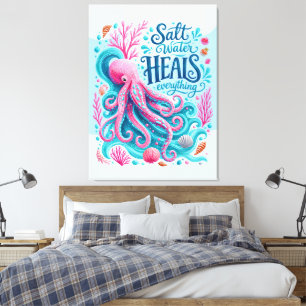 Salt Water Heals Everything Canvas Print