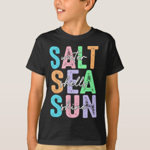 Salt Water Seashells Sunshine Summer Vacation Beac T-Shirt