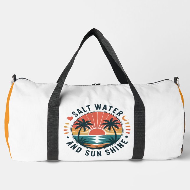 Salt Water Sun Shine Palms Duffle Bag (Front)