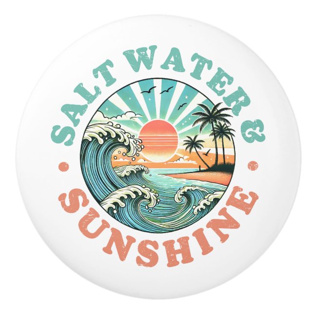 Salt Water & Sunshine Round Knob (Front)