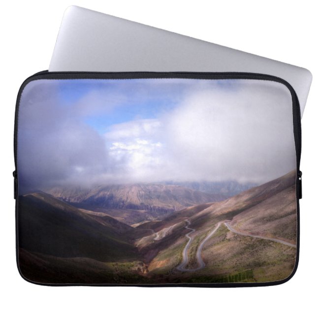 Salta Mountain Serpentine Road With Low Clouds Laptop Sleeve (Front)