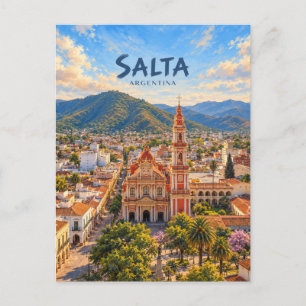 Salta Painterly Travel Art Postcard