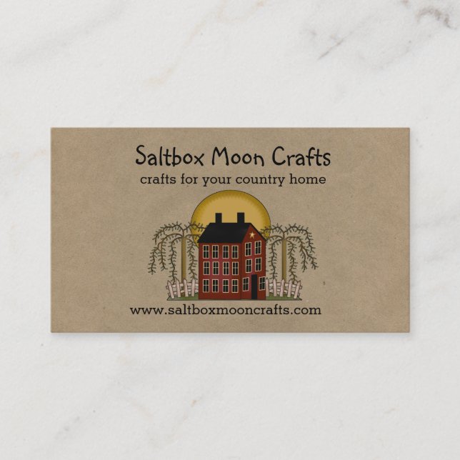 Saltbox et Moon Rustic Country Carte de visite (Devant)