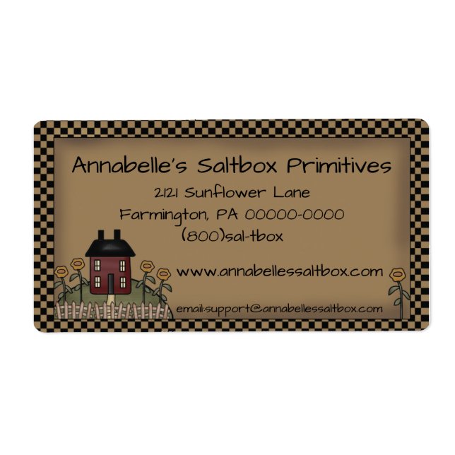 Saltbox primitif et tournesols Personnalisé (Devant)