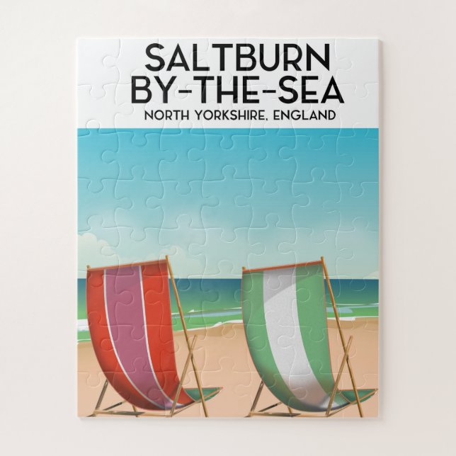 Saltburn-by-the-Sea Vintage poster. Jigsaw Puzzle (Vertical)