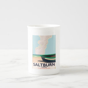 Saltburn - Yorkshire vintage travel poster. Bone China Mug