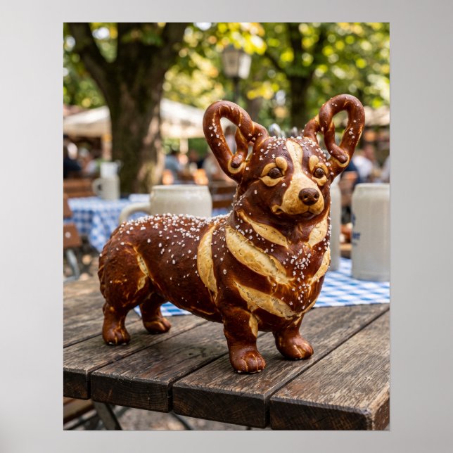 Salted Pretzel Corgi  Poster (Front)