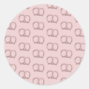 Salted Pretzel Twist Pattern Party  Classic Round Sticker