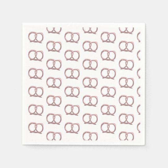 Salted Pretzel Twist Pattern Party   Napkin (Front)
